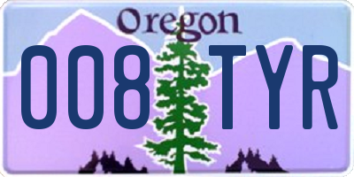 OR license plate 008TYR