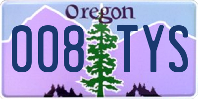 OR license plate 008TYS