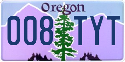 OR license plate 008TYT