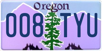 OR license plate 008TYU