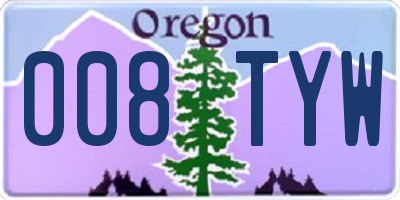 OR license plate 008TYW