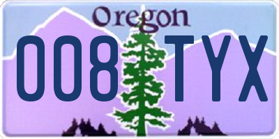 OR license plate 008TYX