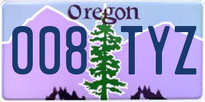 OR license plate 008TYZ