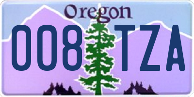 OR license plate 008TZA