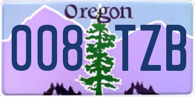 OR license plate 008TZB