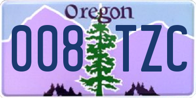 OR license plate 008TZC