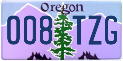 OR license plate 008TZG