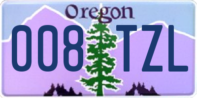 OR license plate 008TZL