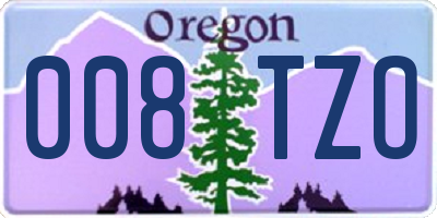 OR license plate 008TZO