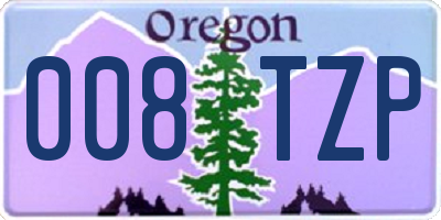 OR license plate 008TZP