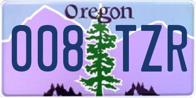 OR license plate 008TZR