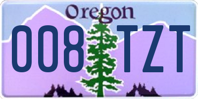 OR license plate 008TZT