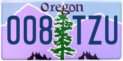 OR license plate 008TZU