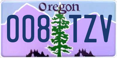OR license plate 008TZV