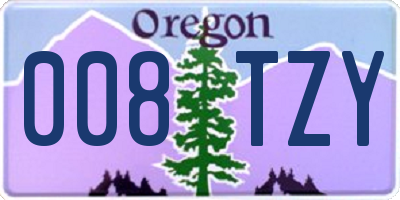 OR license plate 008TZY