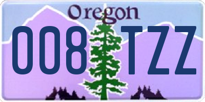 OR license plate 008TZZ