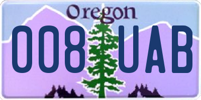 OR license plate 008UAB