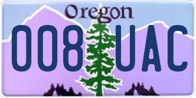 OR license plate 008UAC