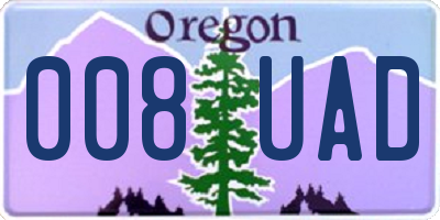 OR license plate 008UAD