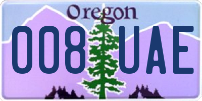 OR license plate 008UAE