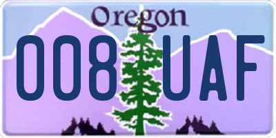 OR license plate 008UAF