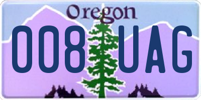 OR license plate 008UAG