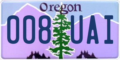 OR license plate 008UAI