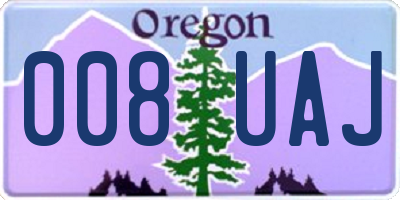 OR license plate 008UAJ