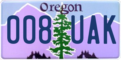 OR license plate 008UAK
