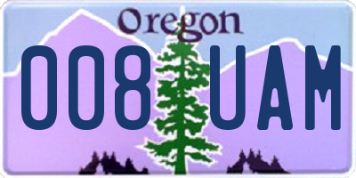 OR license plate 008UAM