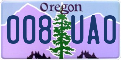 OR license plate 008UAO
