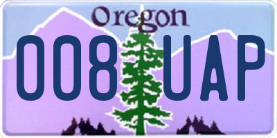 OR license plate 008UAP
