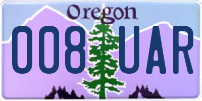 OR license plate 008UAR