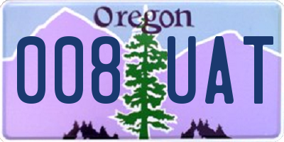 OR license plate 008UAT