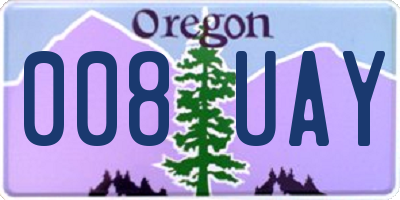 OR license plate 008UAY