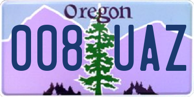 OR license plate 008UAZ