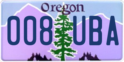 OR license plate 008UBA