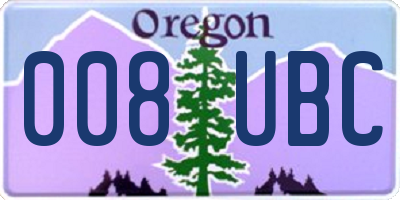 OR license plate 008UBC