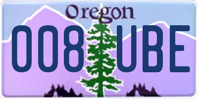 OR license plate 008UBE