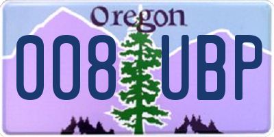 OR license plate 008UBP