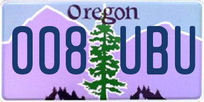 OR license plate 008UBU