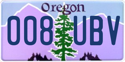 OR license plate 008UBV