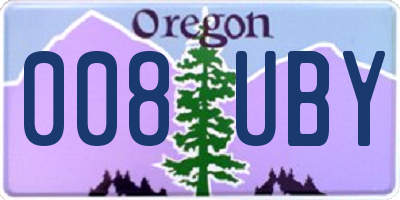 OR license plate 008UBY