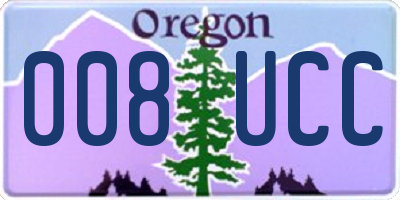 OR license plate 008UCC