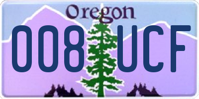 OR license plate 008UCF
