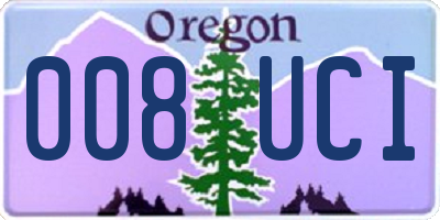 OR license plate 008UCI