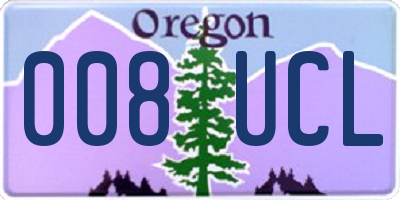 OR license plate 008UCL