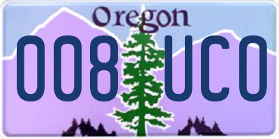 OR license plate 008UCO