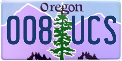 OR license plate 008UCS