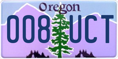 OR license plate 008UCT